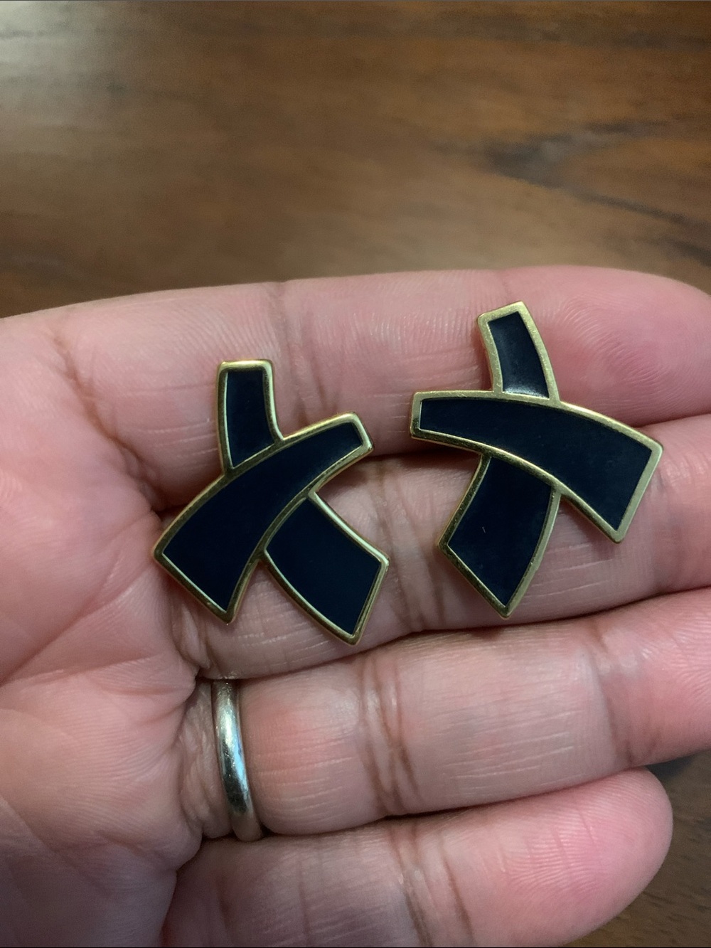 Vintage Monet Black Earrings